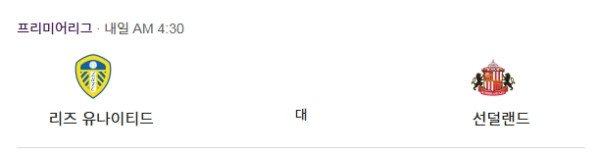 리즈 vs 선더랜드