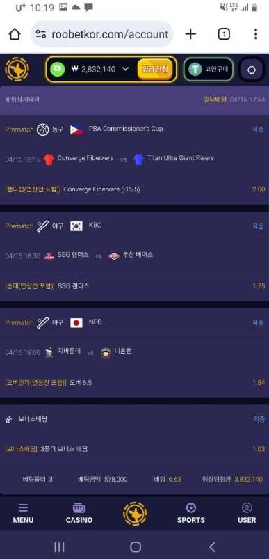 루벳 당첨 후 접속 끊긴 화면