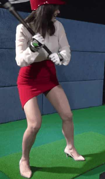 배팅볼치는 아나운서