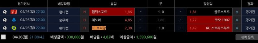 벳보이 159만원 정산 변경 상황
