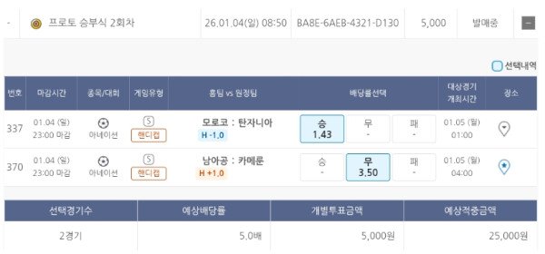 해축, 네이션스컵 베팅