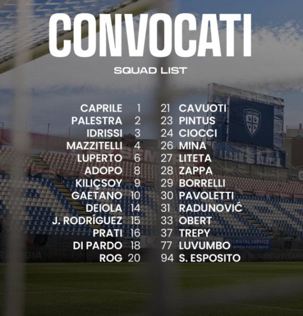 세리에A 칼리아리 vs AC밀란